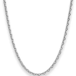 3mm Ankerkette diamantiert Collier Halskette aus 925 Silber rhodiniert 55cm