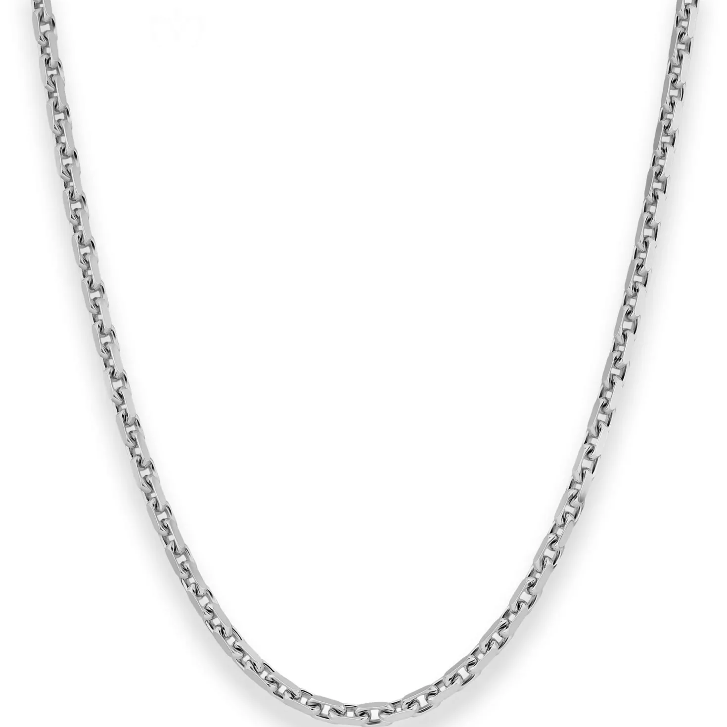 3mm Ankerkette diamantiert Collier Halskette aus 925 Silber rhodiniert 55cm