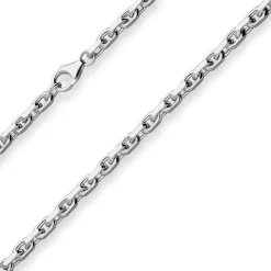 5,3mm Ankerkette diamantiert Collier Halskette aus 925 Silber rhodiniert 60cm