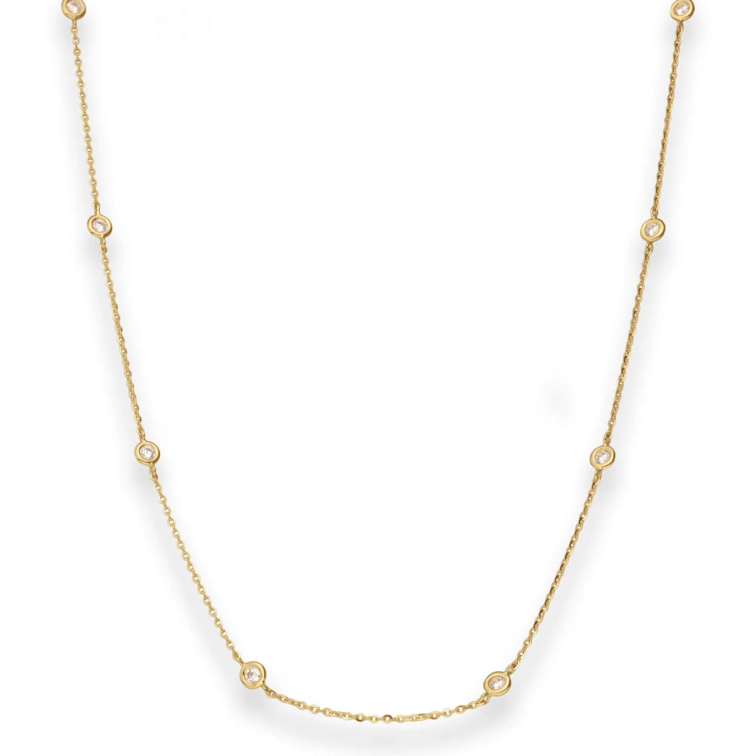 1,2mm Ankerkette diamantiert Collier mit Zirkonia Halskette 375 Gold Gelbgold 38cm
