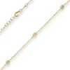 1,2mm Ankerkette diamantiert Kette Collier aus 750 Gold Gelbgold 38cm Zirkonia
