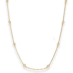 1,2mm Ankerkette diamantiert Kette Collier aus 750 Gold Gelbgold 38cm Zirkonia