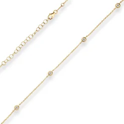 1,2mm Ankerkette diamantiert Kette Collier aus 750 Gold Gelbgold 38cm Zirkonia