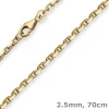 2,5mm Ankerkette diamantiert Kette Collier Halskette aus 585 Gold Gelbgold 70cm