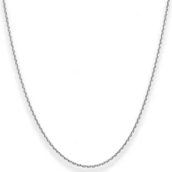 1mm Ankerkette diamantiert Kette Collier Halskette aus 585 Gold Weißgold 38cm