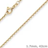 1,7mm Ankerkette diamantiert Kette Collier Halskette aus 333 Gold Gelbgold 42cm