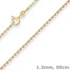1,3mm Ankerkette diamantiert Kette Collier Halskette aus 333 Gold Gelbgold 50cm