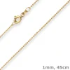 1mm Ankerkette diamantiert Kette Collier Halskette aus 375 Gold Gelbgold 45cm
