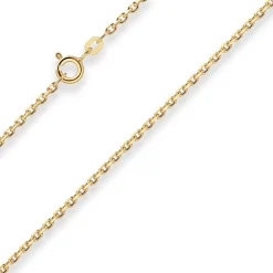 1,9mm Ankerkette diamantiert Kette Collier Halskette aus 375 Gold Gelbgold 60cm