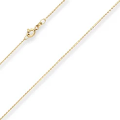 1mm Ankerkette diamantiert Kette Collier Halskette aus 375 Gold Gelbgold 50cm