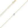 0,5mm Ankerkette diamantiert Kette Collier Stern aus 375 Gold gelb/weiß 38cm
