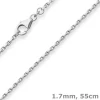 1,7mm Ankerkette diamantiert Silberkette Collier Halskette aus 925 Silber 55cm