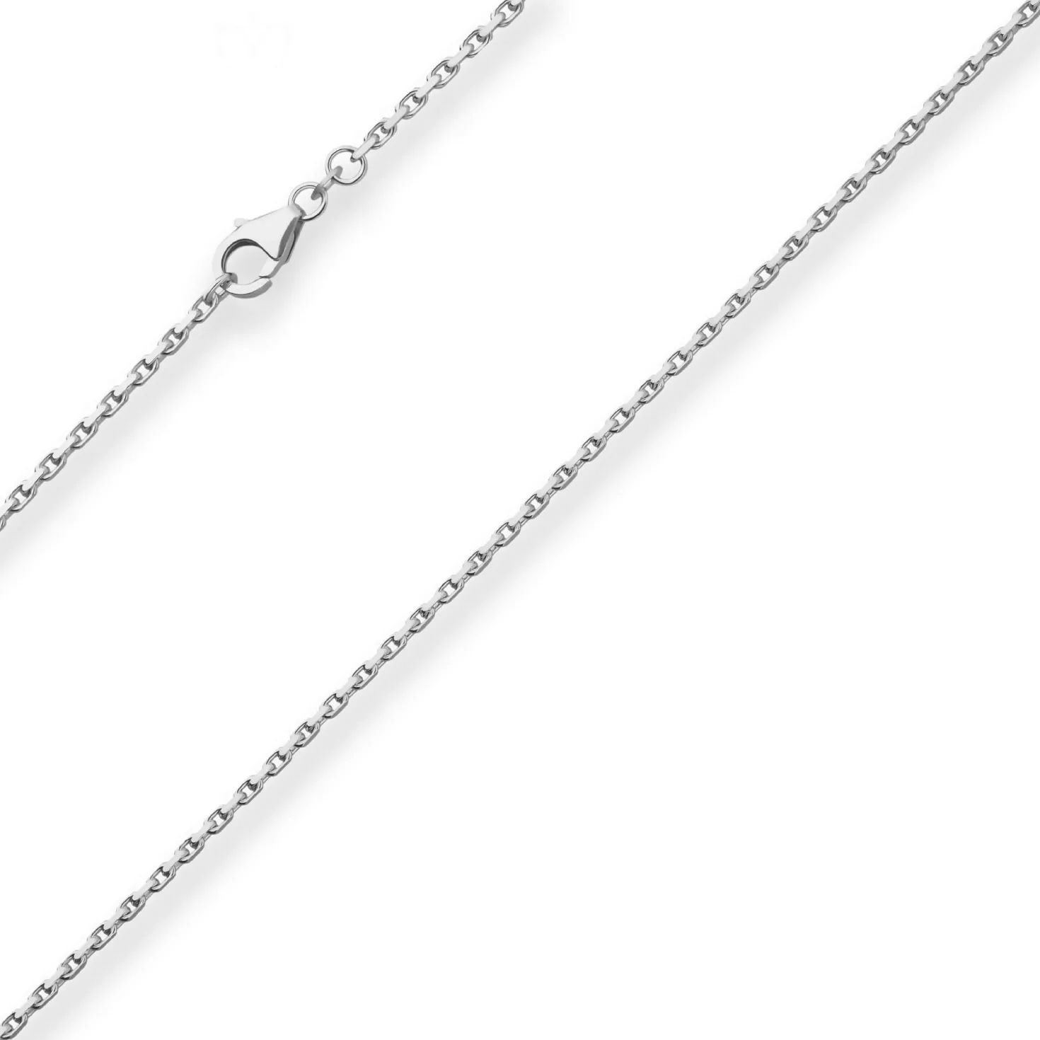 1,7mm Ankerkette diamantiert Silberkette Collier Halskette aus 925 Silber 45cm