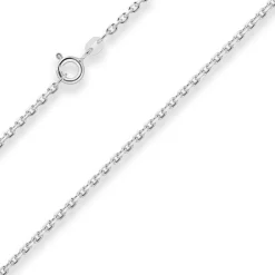 1,9mm Ankerkette diamantiert Silberkette Collier Halskette aus 925 Silber 60cm