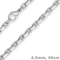 4,5mm Ankerkette diamantiert Silberkette Collier Halskette aus 925 Silber 45cm