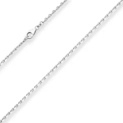 2mm Ankerkette diamantiert Silberkette Collier Halskette aus 925 Silber 60cm