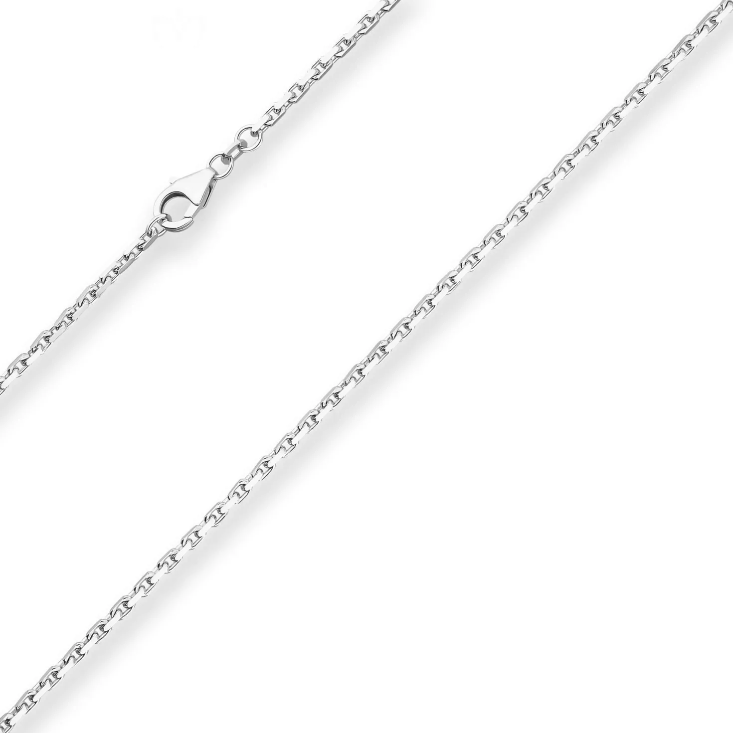 2mm Ankerkette diamantiert Silberkette Collier Halskette aus 925 Silber 60cm