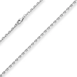 2,5mm Ankerkette diamantiert Silberkette Collier Halskette aus 925 Silber 45cm
