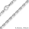4,5mm Ankerkette diamantiert Silberkette Collier Halskette aus 925 Silber 55cm
