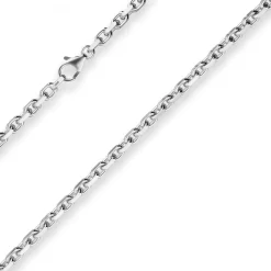 4mm Ankerkette diamantiert Silberkette Collier Halskette aus 925 Silber 55cm