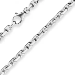 4mm Ankerkette diamantiert Silberkette Collier Halskette aus 925 Silber 55cm