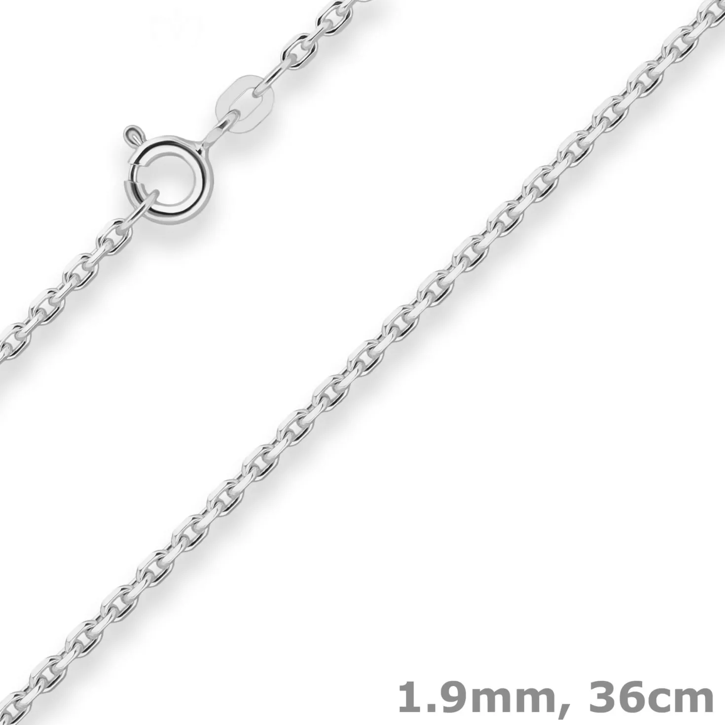 1,9mm Ankerkette diamantiert Silberkette Collier Halskette aus 925 Silber 36cm