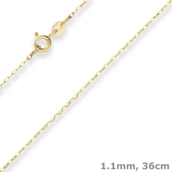 1,1mm Ankerkette flach Collier Halskette aus 333 Gold Gelbgold 36cm