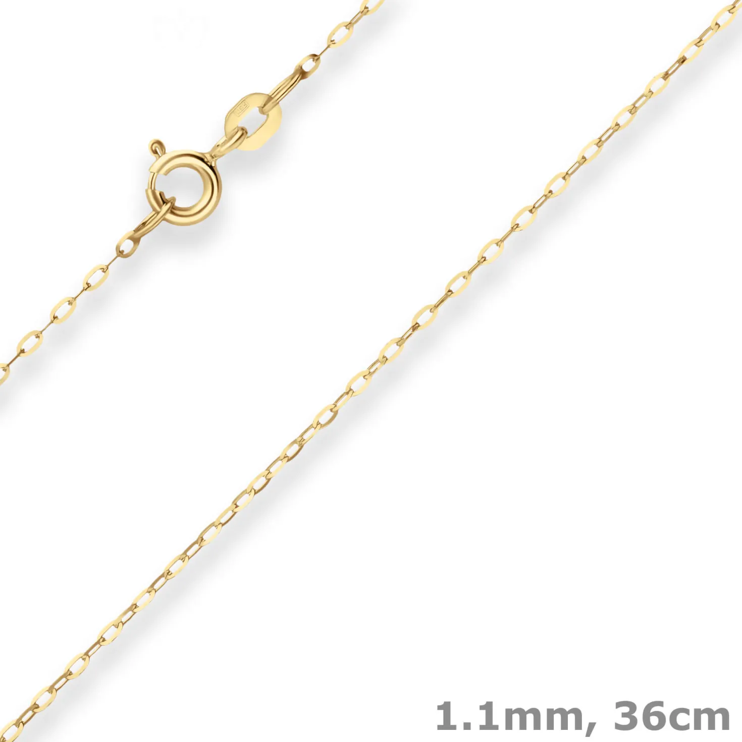 1,1mm Ankerkette flach Collier Halskette aus 333 Gold Gelbgold 36cm