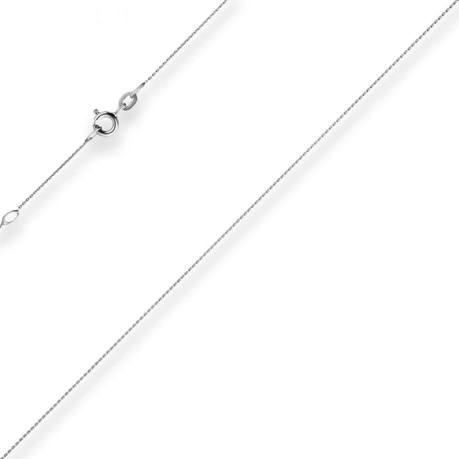 0,8mm Ankerkette flach Collier mit Zwischenöse aus 585 Gold Weißgold 42cm