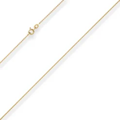 1,2mm Ankerkette flach Goldkette Collier Halskette aus 585 Gold Gelbgold 38cm