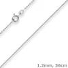 1,2mm Ankerkette flach Goldkette Collier Halskette aus 585 Gold Weißgold 36cm