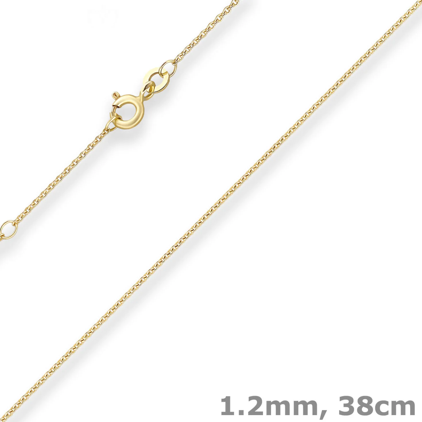 1,2mm Ankerkette flach Kette Collier aus 333 Gold Gelbgold 38cm mit Zwischenöse