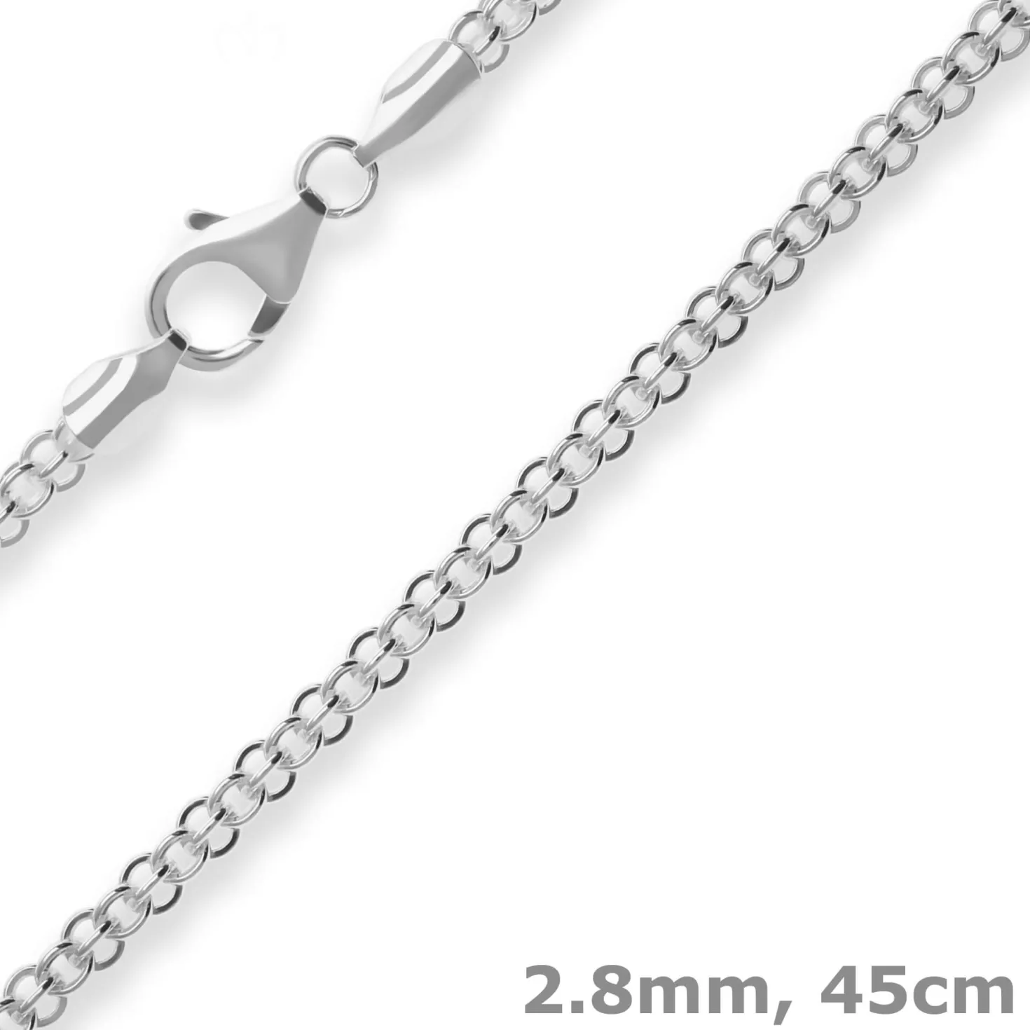 2,8mm Ankerkette flach Silberkette Collier Halskette aus 925 Silber 45cm