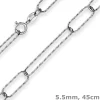 5,5mm Ankerkette gerieft Kette Collier Paper-Clip aus 925 Silber rhodiniert 45cm