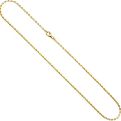 2mm Ankerkette Halskette Collier aus 333 Gold Gelbgold massiv diamantiert 45cm