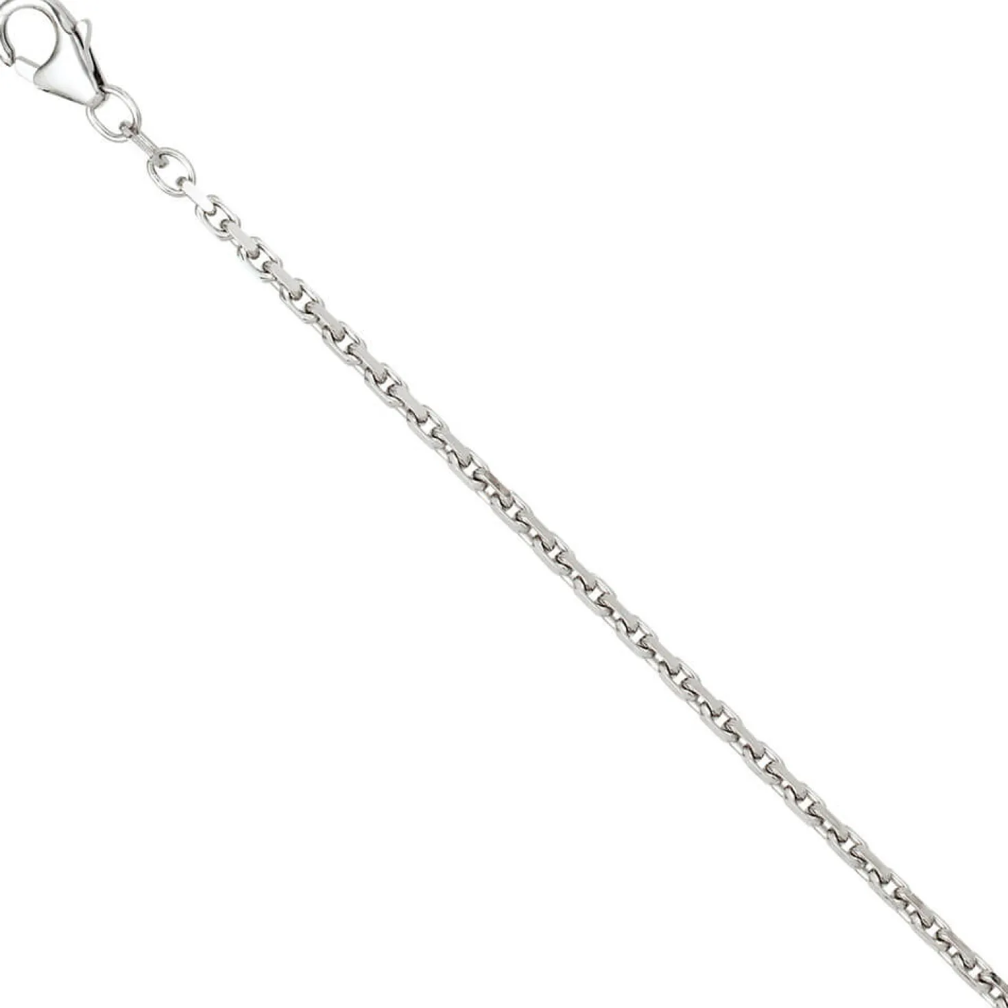 2mm Ankerkette Halskette Collier aus 925 Silber rhodiniert Silberkette 50cm