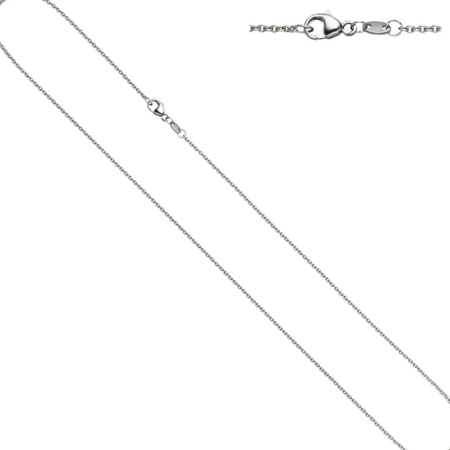 1,5mm Ankerkette Halskette Kette Platinkette Halsschmuck aus 950 Platin, 50cm