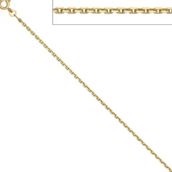 1,9mm Ankerkette Kette Collier aus 585 Gelbgold Gold Halskette 50cm