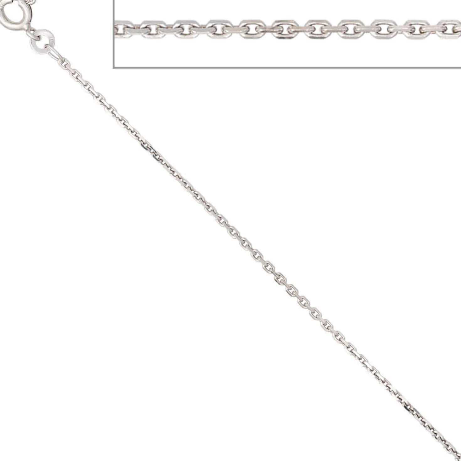 1,6mm Ankerkette Kette Collier Halskette aus 333 Gold Weißgold 50cm
