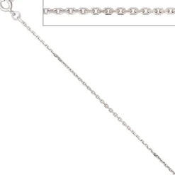 1,6mm Ankerkette Kette Collier Halskette aus 333 Gold Weißgold 45cm