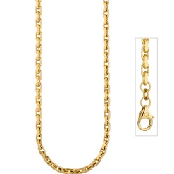 3mm Ankerkette Kette Collier Halsschmuck aus 585 Gold Gelbgold diamantiert 50cm