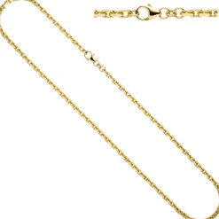 3mm Ankerkette Kette Collier Halsschmuck aus 333 Gold Gelbgold diamantiert 50cm