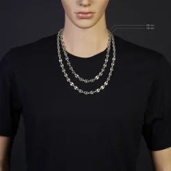 9mm Ankerkette Kette Collier Schiffsanker Halskette aus 585 Gold Weißgold 70cm