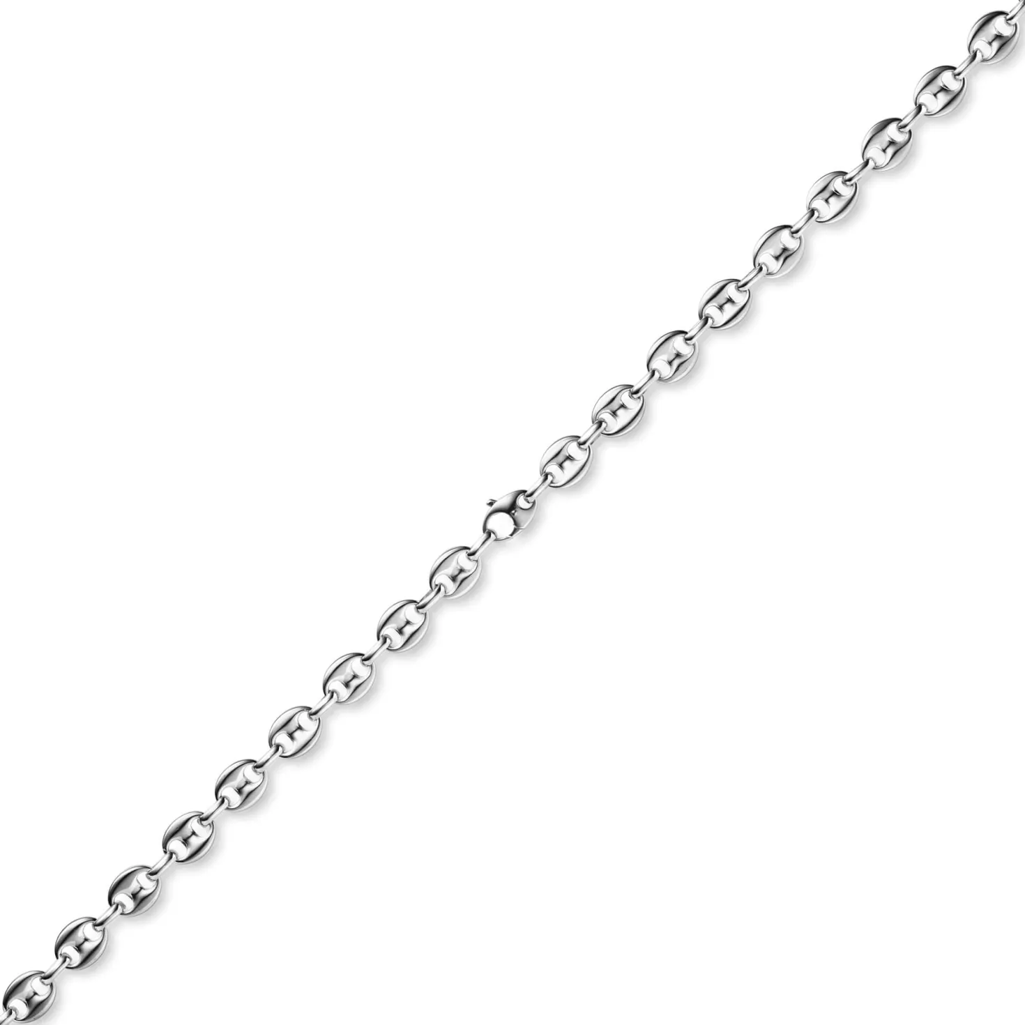 9mm Ankerkette Kette Collier Schiffsanker Halskette aus 585 Gold Weißgold 70cm