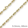 5,5mm Ankerkette Kette Collier Schiffsanker Halskette aus 750 Gold Gelbgold 60cm