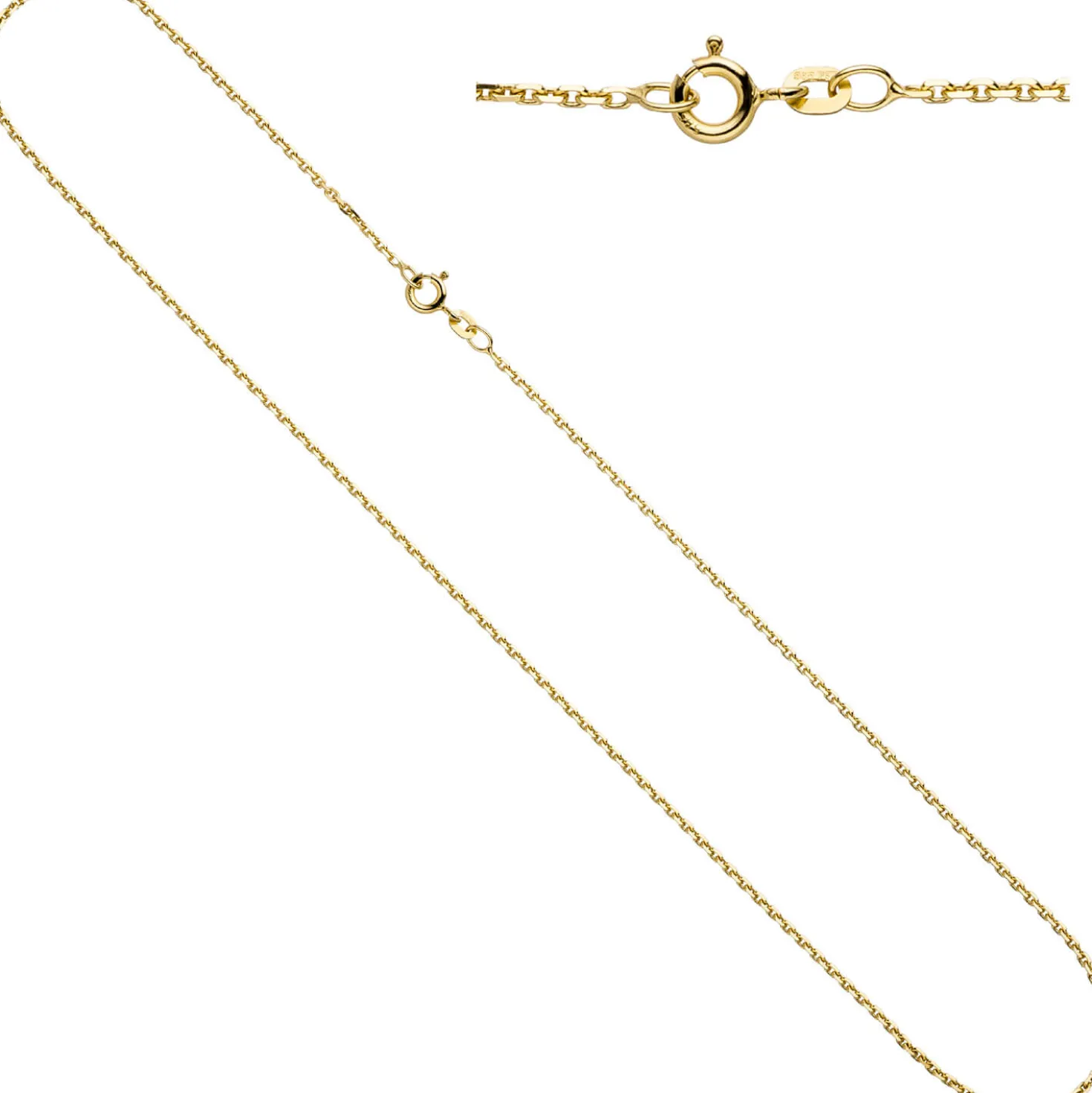 1,6mm Ankerkette Kette Halskette Collier aus 585 Gold Gelbgold, 40cm