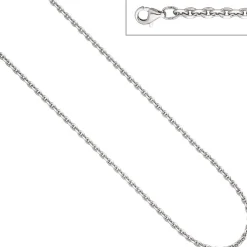 3,4mm Ankerkette Kette Halskette Collier aus 925 Silber diamantiert, 55cm