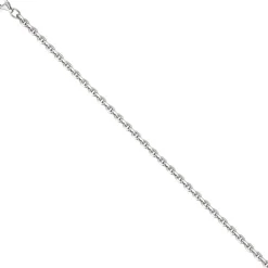 3,4mm Ankerkette Kette Halskette Collier aus 925 Silber diamantiert, 55cm