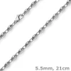 5,5mm Ankerkette Schiffsanker Armband Armkette aus 585 Gold Weißgold 21cm