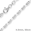 4,5mm Ankerkette-Steg Silberkette Collier Halskette aus 925 Silber 50cm